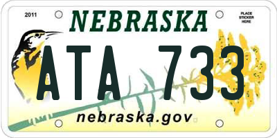 NE license plate ATA733