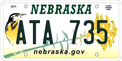 NE license plate ATA735
