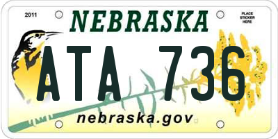 NE license plate ATA736