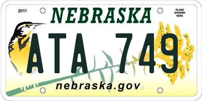 NE license plate ATA749