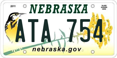 NE license plate ATA754
