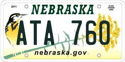 NE license plate ATA760