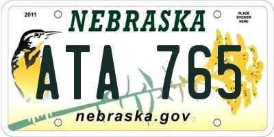 NE license plate ATA765