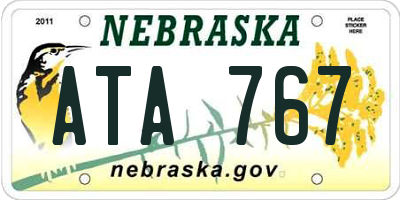 NE license plate ATA767