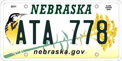 NE license plate ATA778
