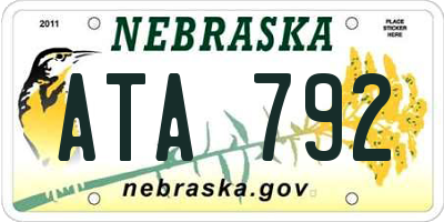 NE license plate ATA792