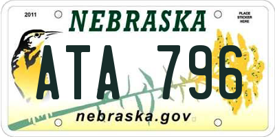 NE license plate ATA796