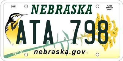 NE license plate ATA798
