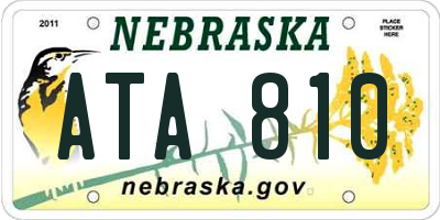NE license plate ATA810