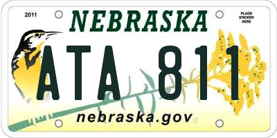 NE license plate ATA811