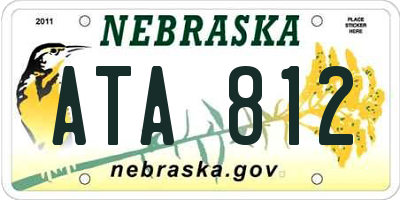 NE license plate ATA812