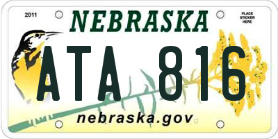 NE license plate ATA816