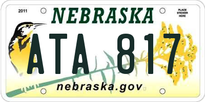 NE license plate ATA817