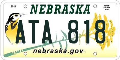 NE license plate ATA818