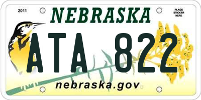 NE license plate ATA822