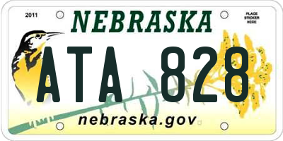 NE license plate ATA828