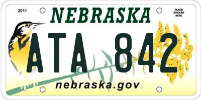 NE license plate ATA842