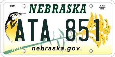 NE license plate ATA851