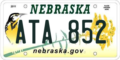 NE license plate ATA852