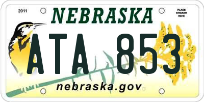 NE license plate ATA853