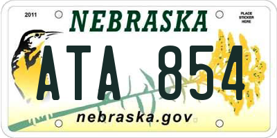 NE license plate ATA854
