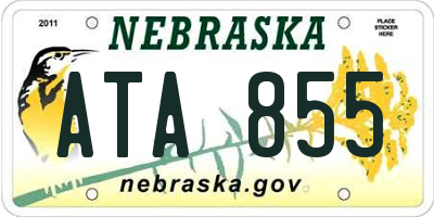 NE license plate ATA855