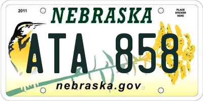 NE license plate ATA858