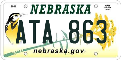 NE license plate ATA863