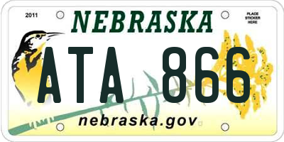 NE license plate ATA866