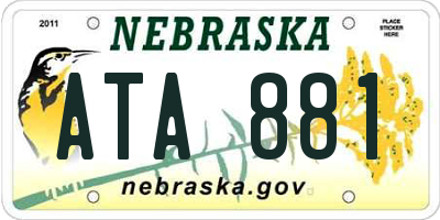 NE license plate ATA881