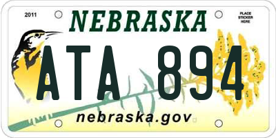 NE license plate ATA894