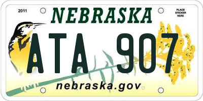 NE license plate ATA907