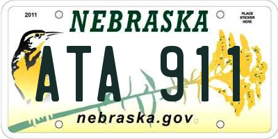 NE license plate ATA911