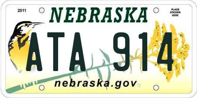 NE license plate ATA914
