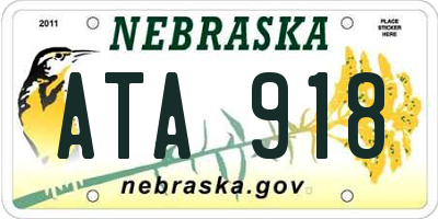 NE license plate ATA918