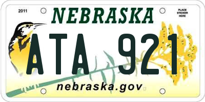 NE license plate ATA921