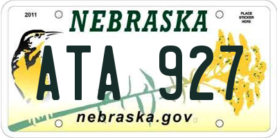 NE license plate ATA927