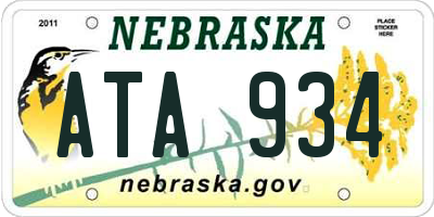 NE license plate ATA934