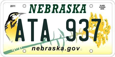 NE license plate ATA937