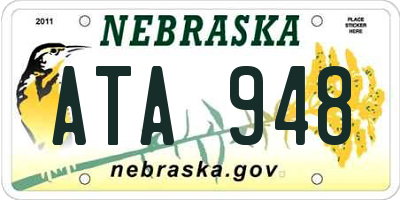 NE license plate ATA948