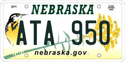 NE license plate ATA950