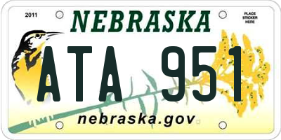 NE license plate ATA951