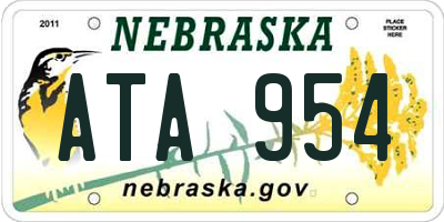 NE license plate ATA954