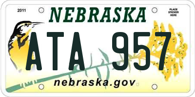 NE license plate ATA957