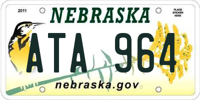 NE license plate ATA964
