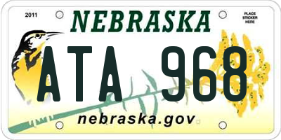 NE license plate ATA968