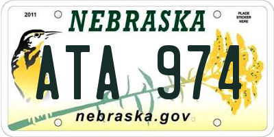 NE license plate ATA974