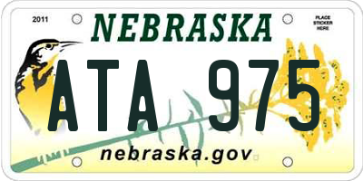 NE license plate ATA975