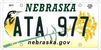NE license plate ATA977