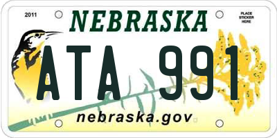 NE license plate ATA991